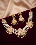 Pearl choker set with stone earrings