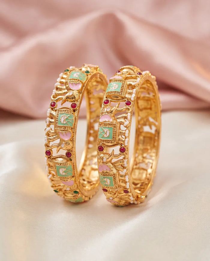 Elephant meenakari bangles