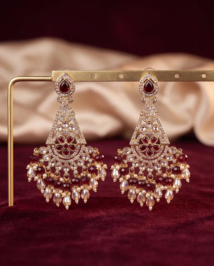 Maroon stone chandbalis