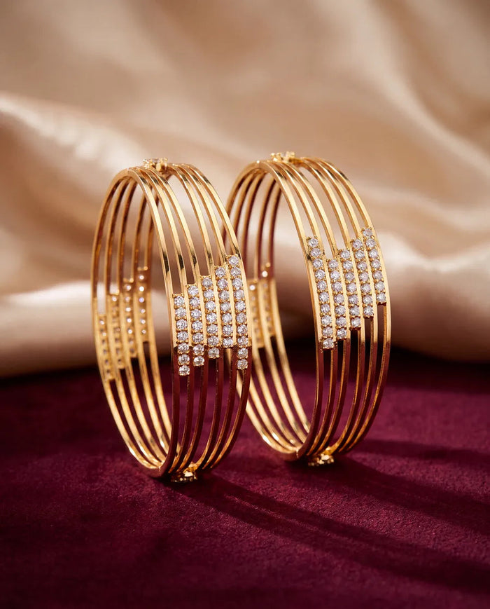 Multi-line American diamond bangles