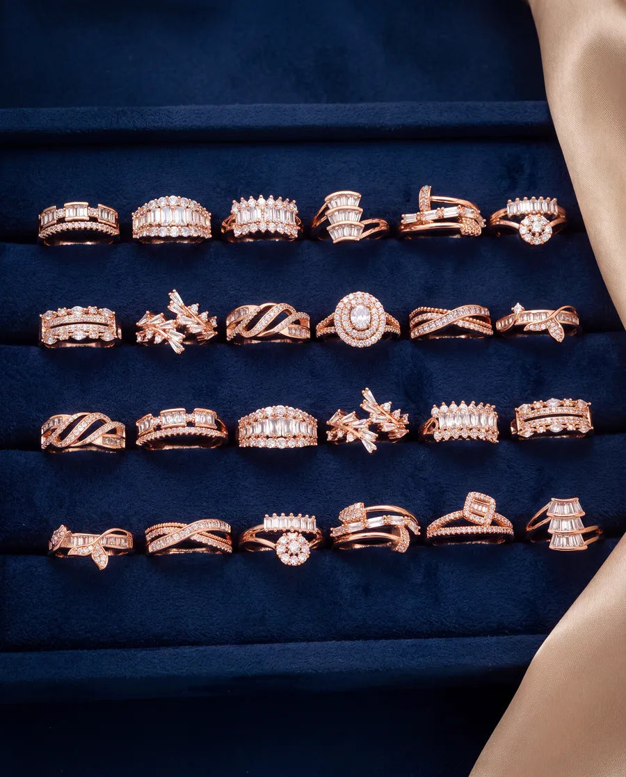 Rose gold American diamond rings