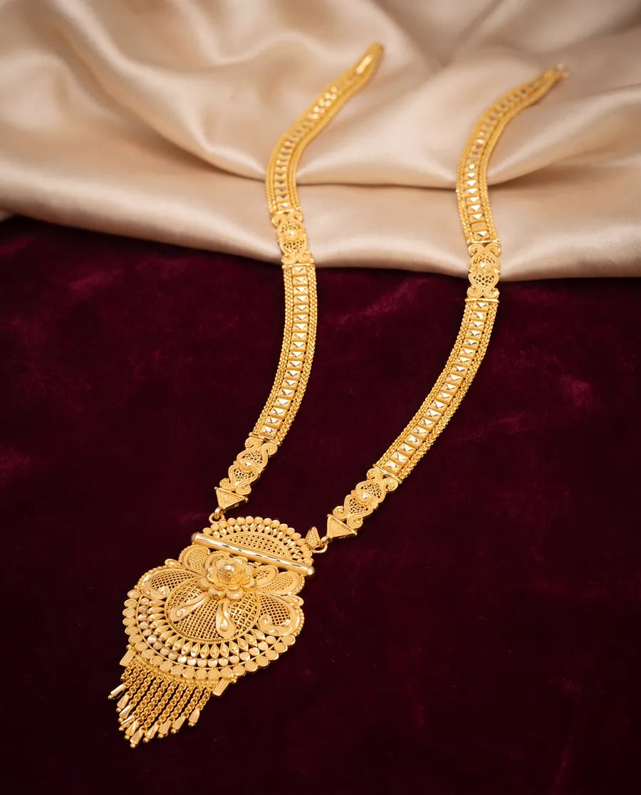 Long gold-tone necklace